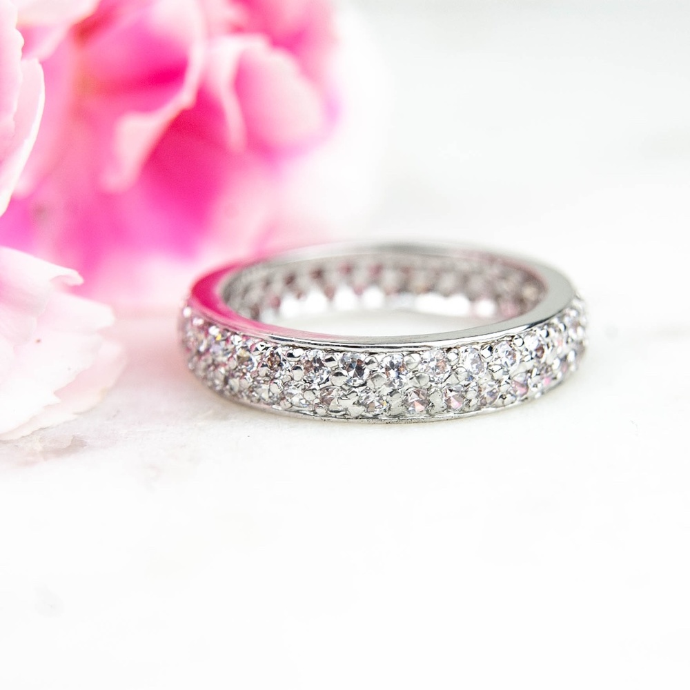 Double Row Pavé Cubic Zirconia Infinity Band